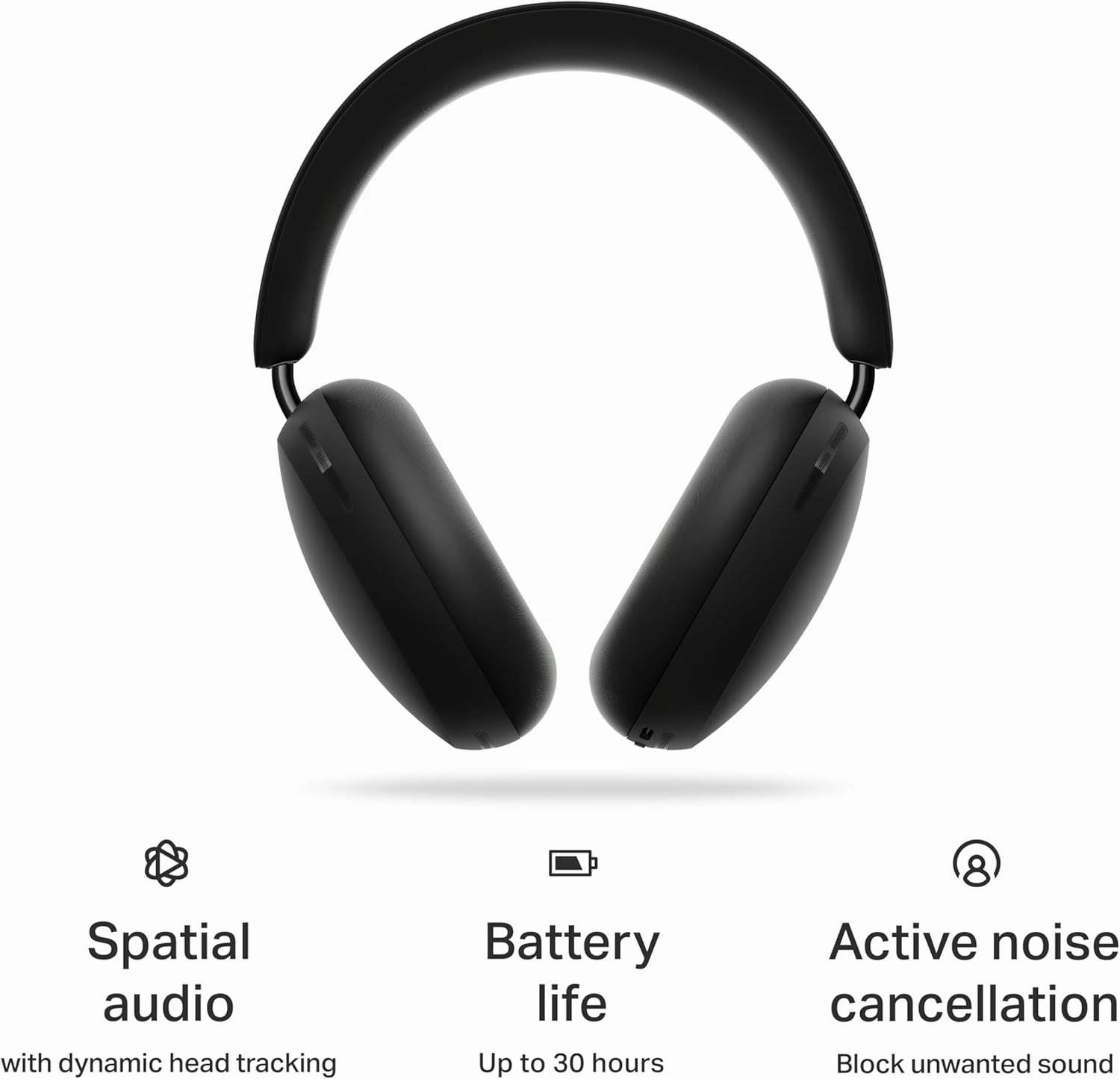 Sonos Ace | Noise Cancelling Wireless Over-Ear Headphones with Bluetooth, 30-Hour Battery Life, Spatial Audio, Dolby Atmos, Dynamic Head Tracking - Black