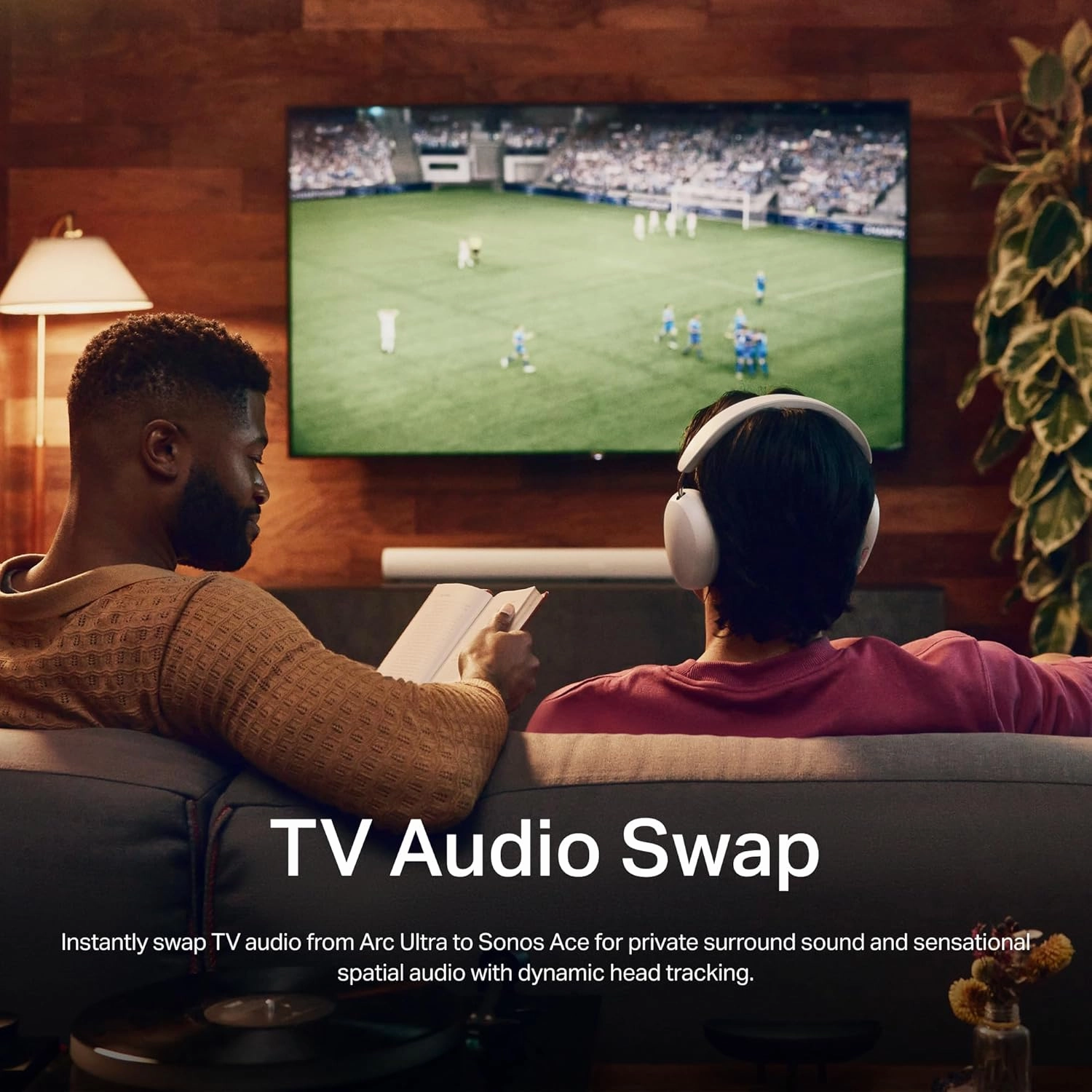 Sonos Arc Ultra soundbar and Ace Headphones - White