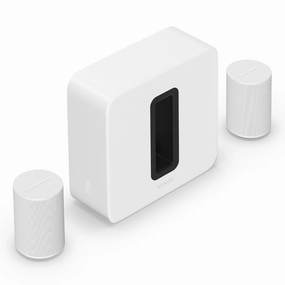 Sonos Premium Home Theater Completion Set with Sub4 & Pair of Era 100s (White) Subwoofers,Bass Speakers,Woofers