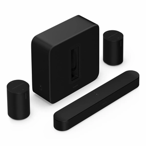 Sonos Premium Immersive Set with Beam Soundbar (Gen 2), Sub 4 Subwoofer, & Pair of Era 100 Wireless Speakers (Black) Soundbars,TV Sound Systems,Bar Speakers