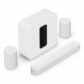 Sonos Premium Immersive Set with Beam Soundbar (Gen 2), Sub 4 Subwoofer, & Pair of Era 100 Wireless Speakers (White) Soundbars,TV Sound Systems,Bar Speakers