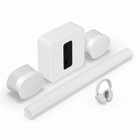 Sonos Premium Personal Entertainment Set with Arc Ultra Soundbar, Sub 4 Subwoofer, Ace Headphones, & Pair of Era 300 Wireless Speakers (White) Soundbars,TV Sound Systems,Bar Speakers