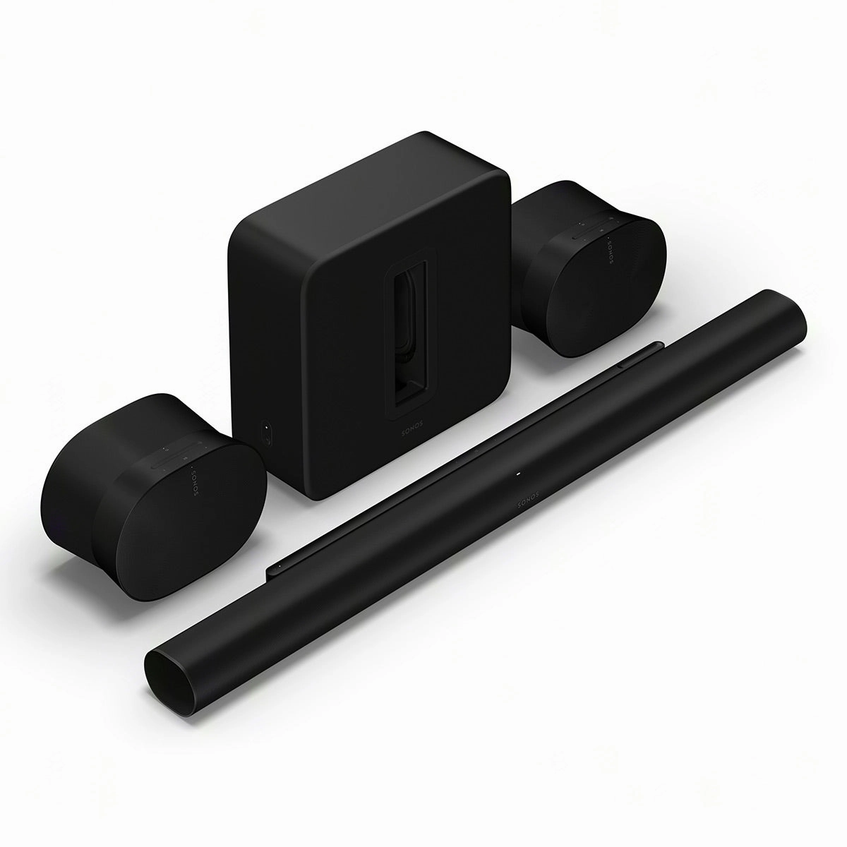 Sonos Ultimate Immersive Set with Arc Ultra Soundbar, Sub 4 Subwoofer, & Pair of Era 300 Wireless Speakers (Black) Soundbars,TV Sound Systems,Bar Speakers