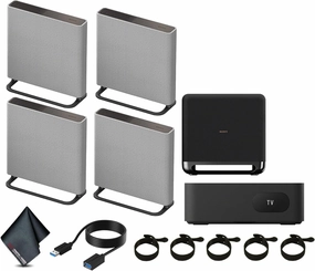 Sony HT-A9M2 BRAVIA Theater Quad 504W 4.0.4-Channel Doly Atmos Surround Speaker System Bundle Including: Sony SA-SW5 7.1" 300W Wireless Subwoofer for HT-A9/3000/5000/7000, More Accessories (Renewed) surround sound system,cinema audio kit,5.1 surround 