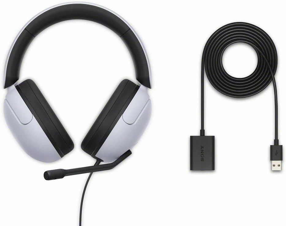 Sony INZONE H3 Wired Gaming Headphones With Mic, PS5 Headphones, Over-Ear, Personalized 360 Spatial Sound, Discord Certified MDR-G300 (White)