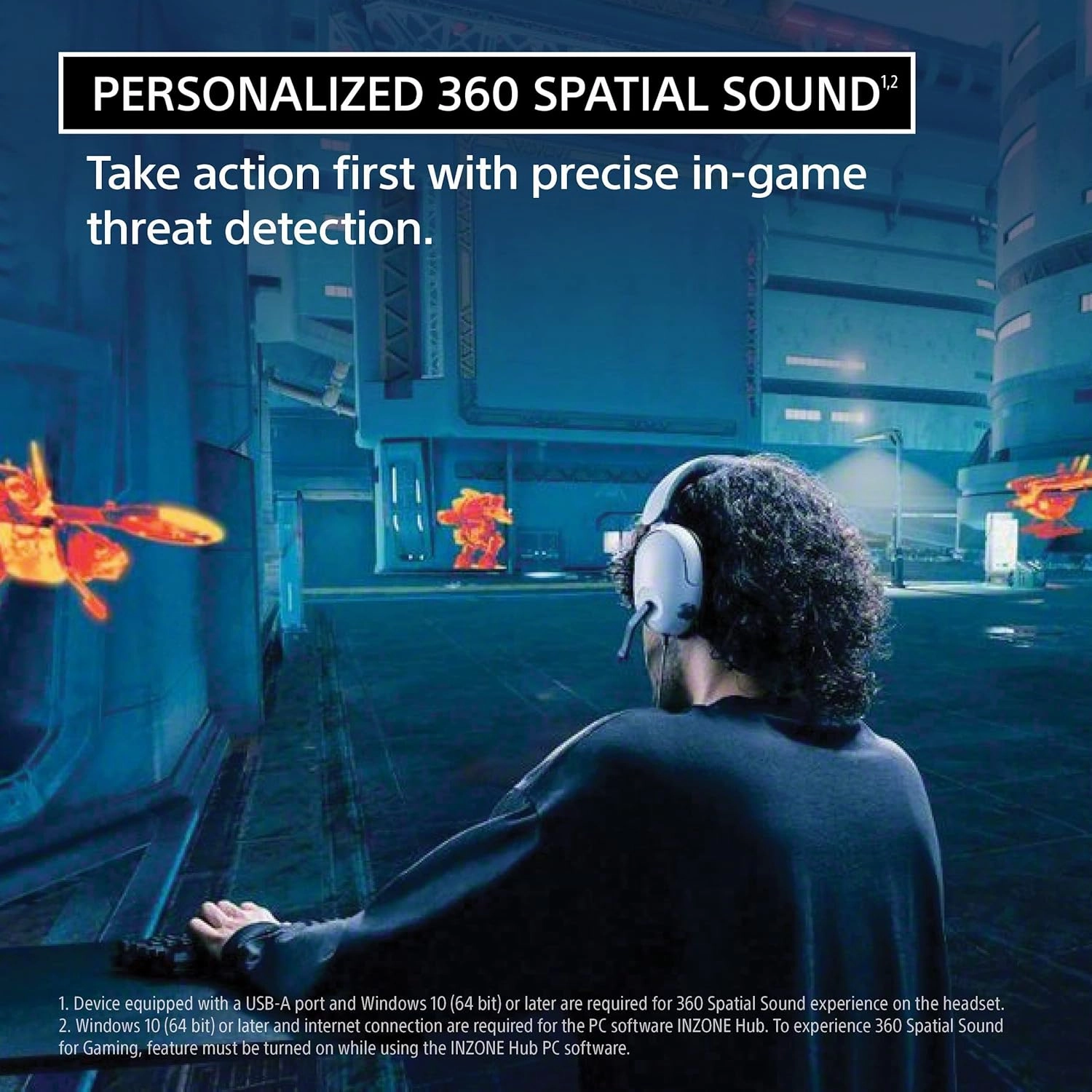 Sony INZONE H3 Wired Gaming Headphones With Mic, PS5 Headphones, Over-Ear, Personalized 360 Spatial Sound, Discord Certified MDR-G300 (White)