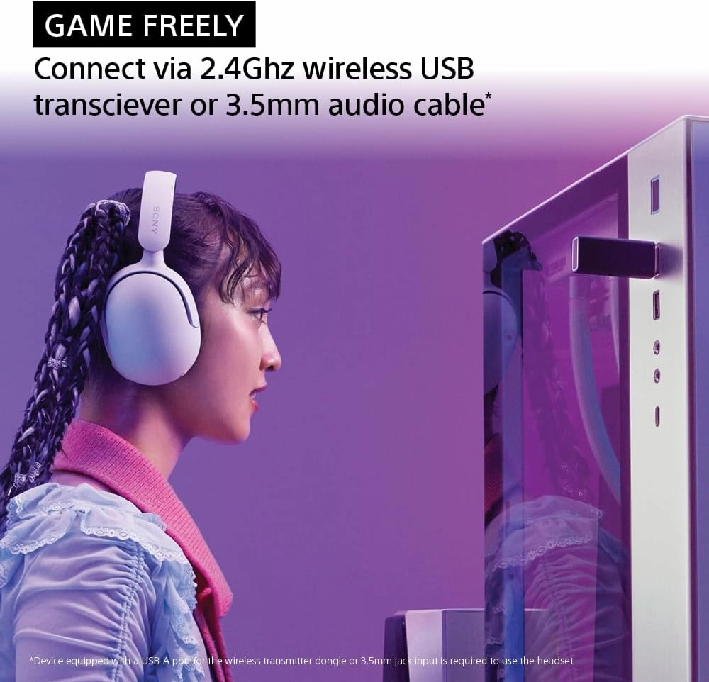 Sony INZONE H5 Wireless Gaming Headset, 360 Spatial Sound, Works with PC, PS5, 28 Hour Battery, 2.4Ghz Wireless and 3.5mm Audio Jack, WH-G500 Black