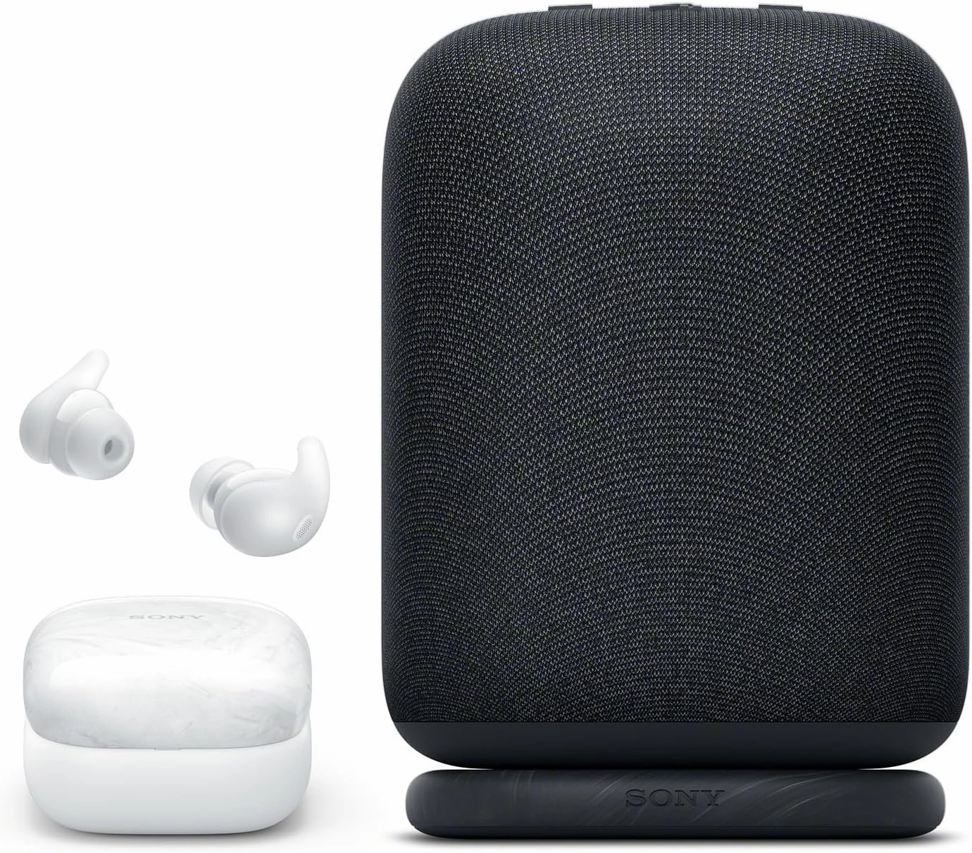 Sony LinkBuds Fit Truly Wireless Noise Canceling Earbud Headphones, Small & Light with Newly Developed Air Fitting Supporters, White LinkBuds Wireless Portable Bluetooth Speaker, Black TWS earbuds,compact wireless buds,Bluetooth ear tips,