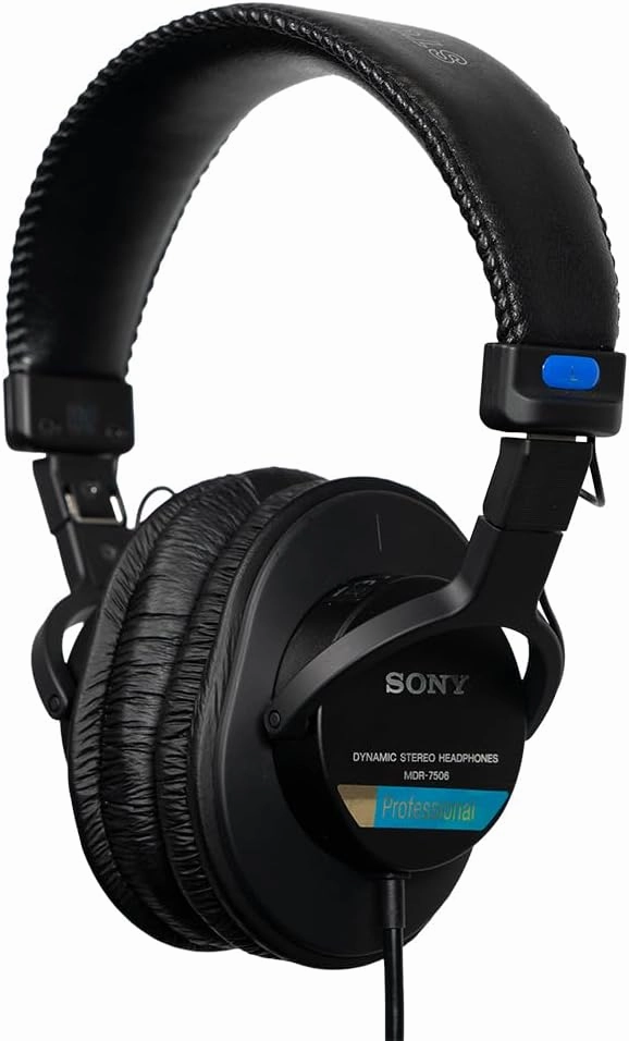 Sony MDR7506 Professional Large Diaphragm Headphone over-ear headphones,closed back headphones,wireless studio cans,