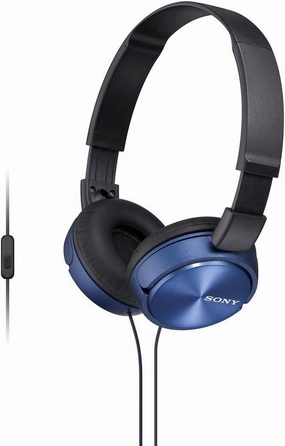 Sony MDR-ZX310AP ZX Series Wired On Ear Headphones with mic, Blue over-ear headphones,closed back headphones,wireless studio cans,