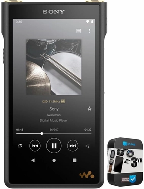 Sony NWWM1AM2 Walkman High Resolution Digital Music Player Black Bundle with 3 YR CPS Enhanced Protection Pack hi-res portable player,digital audio player,DAP lossless,