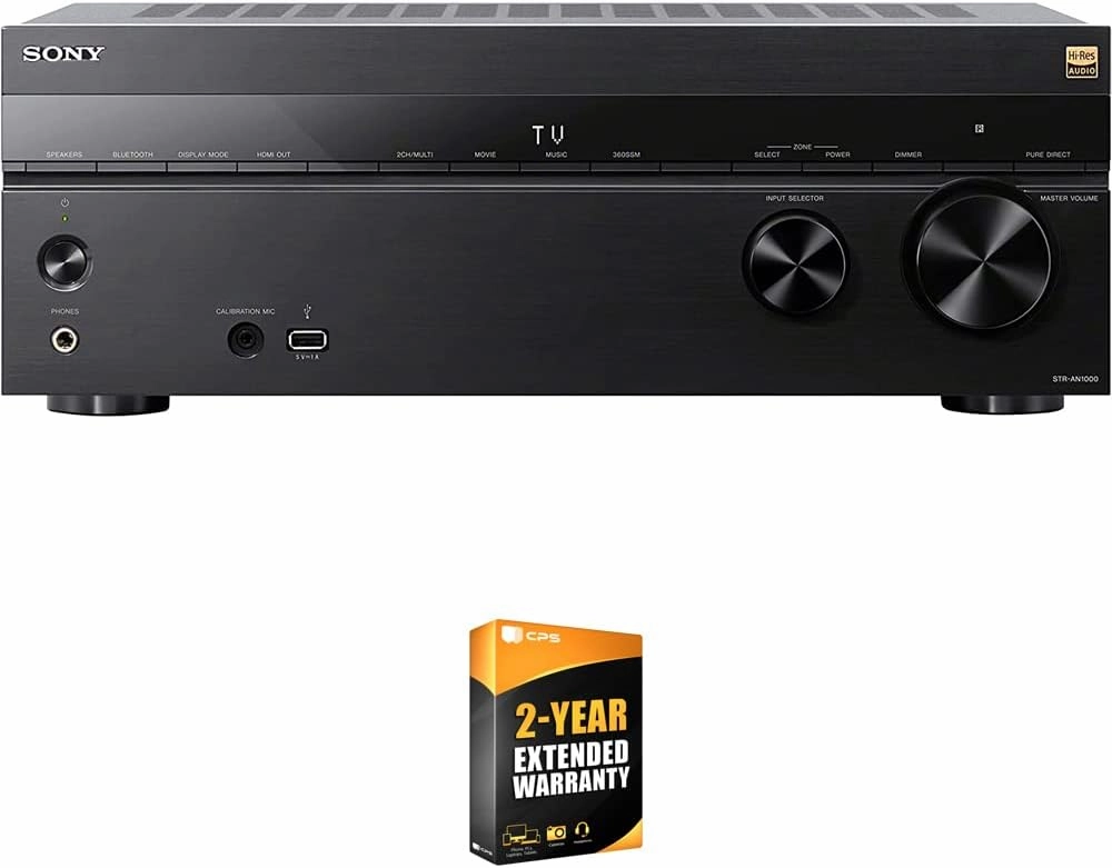Sony STR-AN1000 7.2 Channel Home Theater 8K A/V Receiver Bundle with 26 Month CPS Extended Protection Pack AV receiver,surround receiver,home theater amplifier,