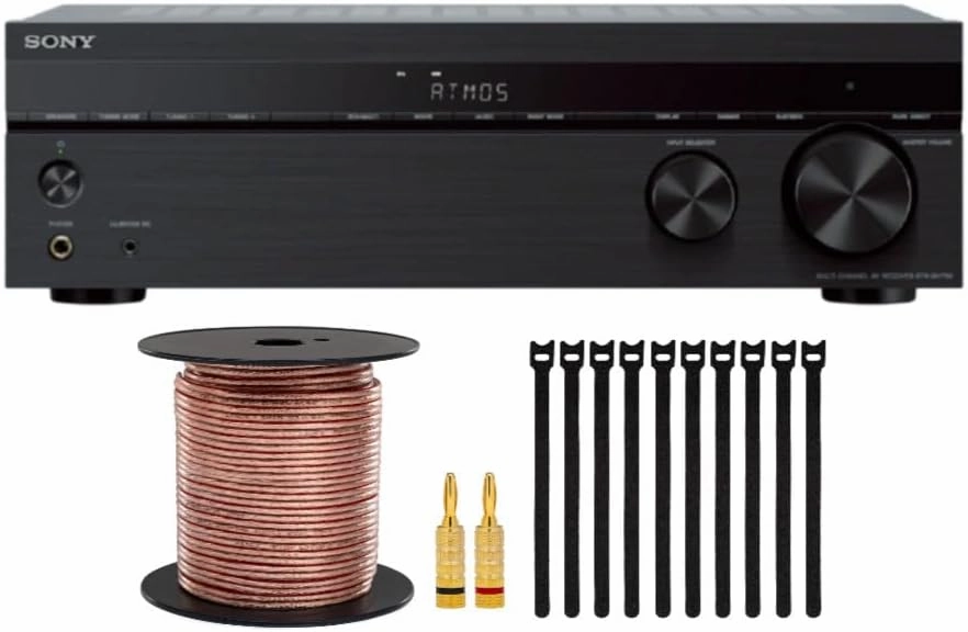 Sony STR-DH790 4K 7.2-Channel Surround Sound Home Theater AV Receiver with Speaker Wire, Banana Plugs (5 Pairs) and Fastening Cable Ties Bundle (3 Items) AV receiver,surround receiver,home theater amplifier,
