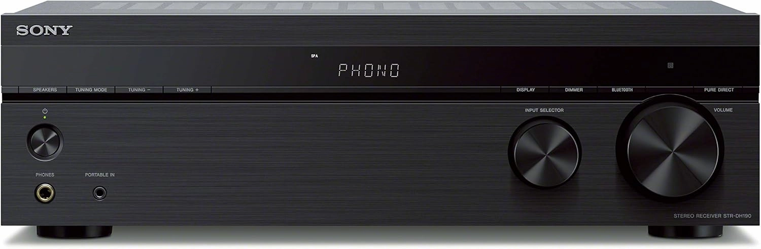Sony STRDH190 2-ch Home Stereo Receiver with Phono Inputs & Bluetooth Black integrated amplifier,stereo receiver,hi-fi amp combo,