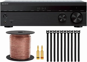 Sony STRDH590 5.2-Channel Home Theater AV Receiver with Speaker Wire Bundle with Banana Plugs and Focus Fastening Cable Ties (3 Items) home cinema system,5.1 home theater,surround sound package,