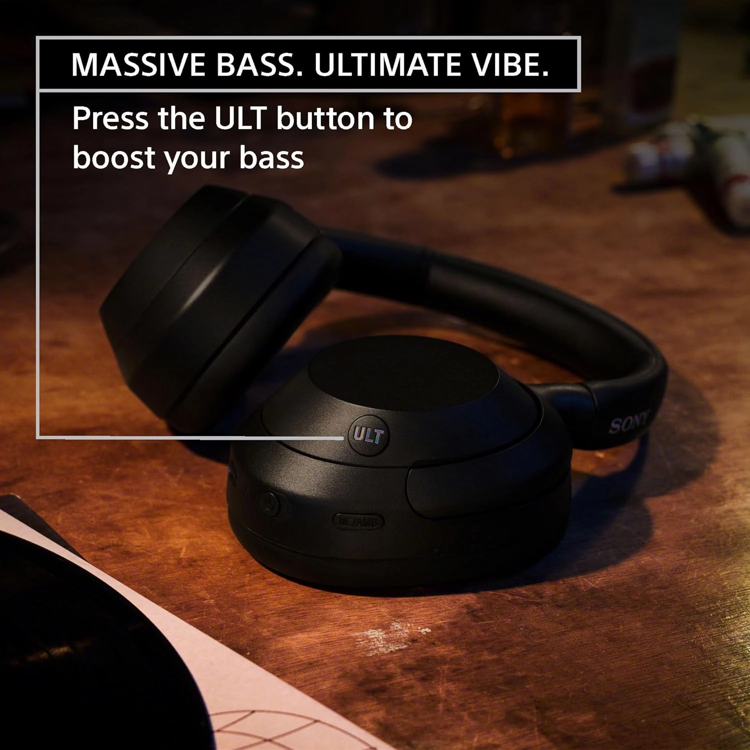 Sony ULT WEAR Over-Ear Noise Cancelling Bluetooth Headphones with Alexa Built-in, Comfortable Design, 30-Hour Battery, Massive Bass, Black