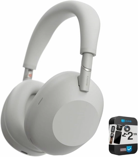 Sony WH-1000XM6/S Best Wireless Noise Canceling Headphones, Platinum Silver Bundle with Exclusive 2 YR CPS Enhanced Protection Pack | Official USA Partner Model noise cancelling headphones,ANC headphones,travel headphones,