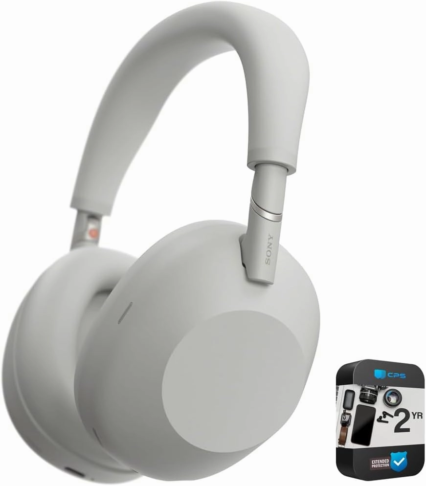 Sony WH-1000XM6/S Best Wireless Noise Canceling Headphones, Platinum Silver Bundle with Exclusive 2 YR CPS Enhanced Protection Pack | Official USA Partner Model noise cancelling headphones,ANC headphones,travel headphones,