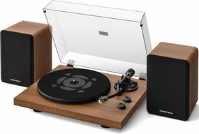 SoulBox S1 Vinyl Record Player with Stereo Speakers, Turntable with Built-in Preamp, S-Shaped Tonearm, 33/45 RPM belt-drive turntable,vinyl record player,audiophile turntable,