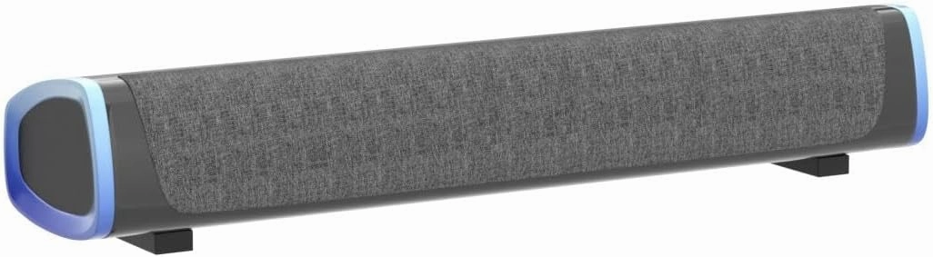 SOULION R30 Computer Speakers, Colorful LED Lights with Switch Button, Surround Sound Portable Computer Sound Bar Speakers for Desktop, Gray