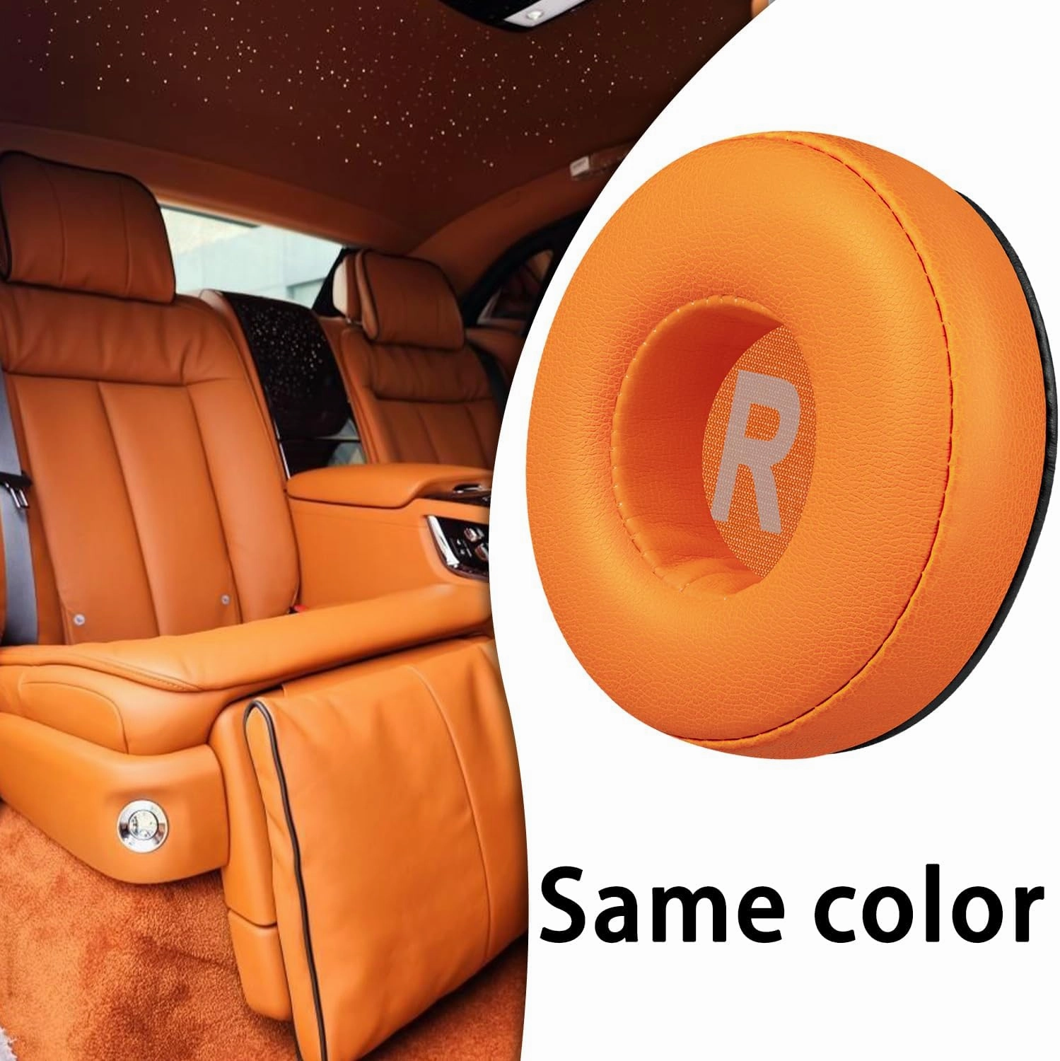 SOULWIT Earpads Replacement for JBL Tune 450BT/Tune 460BT/Tune 500BT/Tune 510BT/Tune 520BT/JR 300BT/JR 310BT/E40BT, Ear Pads Cushions with Soft Protein Leather - Orange
