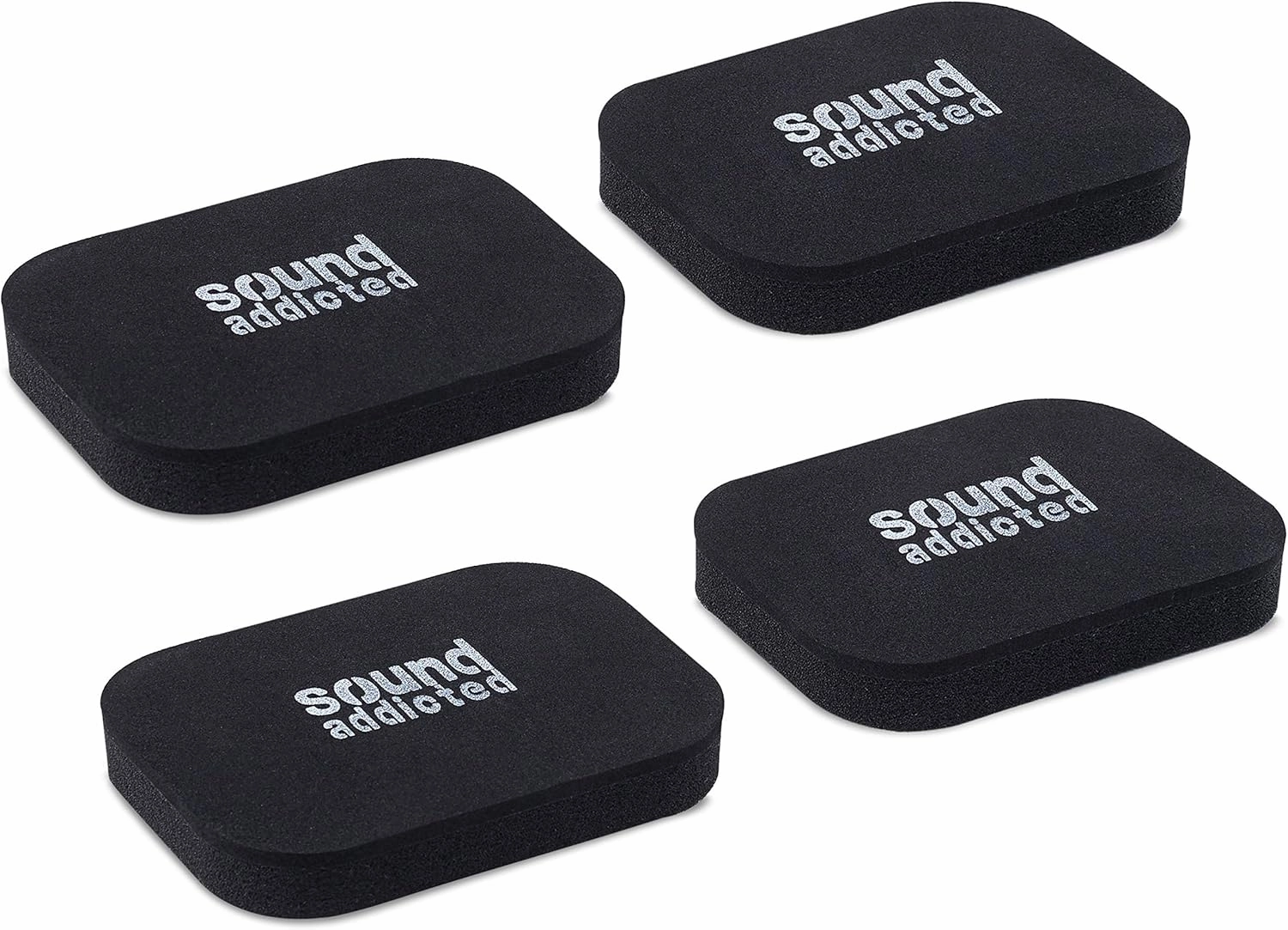 Sound Addicted Isolation Pads for Soundbar - Anti Vibrations Foam Pads Feet (4Pack) 3.5'' x 2.5'' x 0.65'' Suitable for Most Soundbars - BarPads (Rectangle) isolation pads,speaker feet,vibration dampeners,