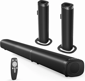 Sound Bar, 100W Sound Bar for Smart TV, Bluetooth 5.3 Soundbar, 2 in 1 Detachable Home Speaker Bass Effect, Home Theater Surround Sound, HDMI ARC/Optical/AUX /USB Connections, For TV/PC/Projectors soundbar,TV speaker bar,home theater soundbar,