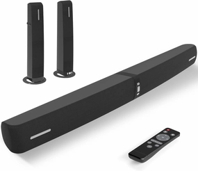 Sound Bar for Smart TV,90W Soundbar with Bluetooth/ARC/Optical/AUX Connect, Auto Volume Boost, 3 Customizable Equalizer Modes, 2 in 1 Detachable Soundbar for TV/PC/Gaming/Projectors surround sound system,cinema audio kit,5.1 surround package,