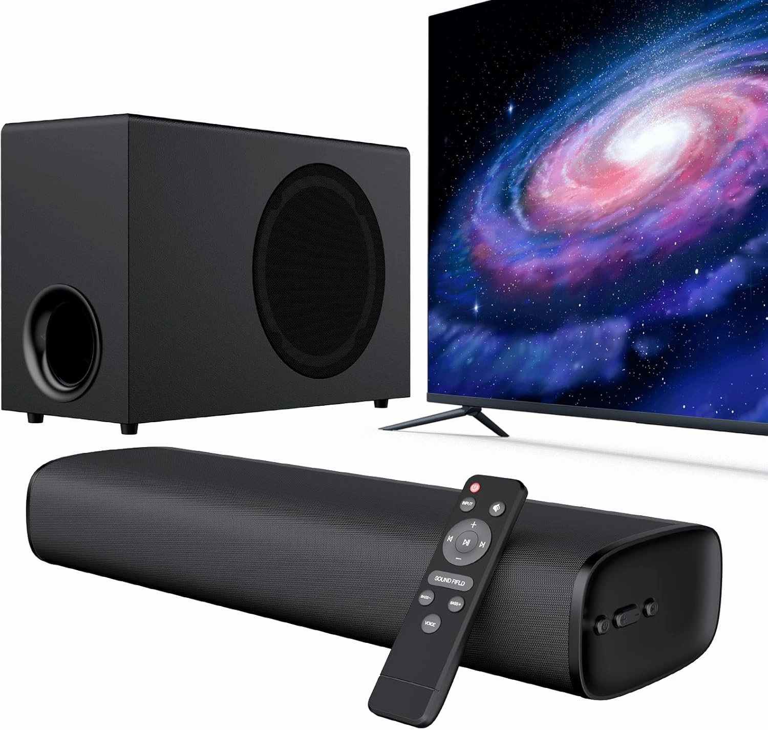 Sound Bar for Smart TV with Subwoofer, Bluetooth Sound Bar for Smart TV, Mini Soundbar with ARC/Optical/AUX/Bluetooth Connect, Surround Sound System for TV/PC/Gaming/Projectors soundbar,TV speaker bar,home theater soundbar,