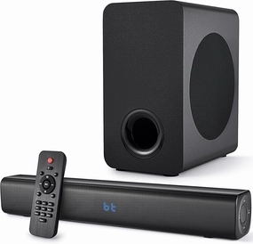 Sound Bar Speakers Bluetooth Wireless, TV Speakers Sound Bar Subwoofer, Home Theater Surround Sound Bar HDMI(ARC) Optical AUX USB 2.1ch Home Audio Sound System TV PC Wall Mount, Black soundbar,TV speaker bar,home theater soundbar,
