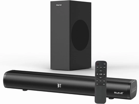 Sound Bars for TV with Subwoofer 2.1 CH 120W Soundbar for TV, for PC, Gaming, Surround Sound System TV Sound Bar Speakers, Home Theater with Bluetooth, HDMI, AUX, USB, Opt Connection, 16 Inch, MF604S soundbar,TV speaker bar,home theater soundbar,