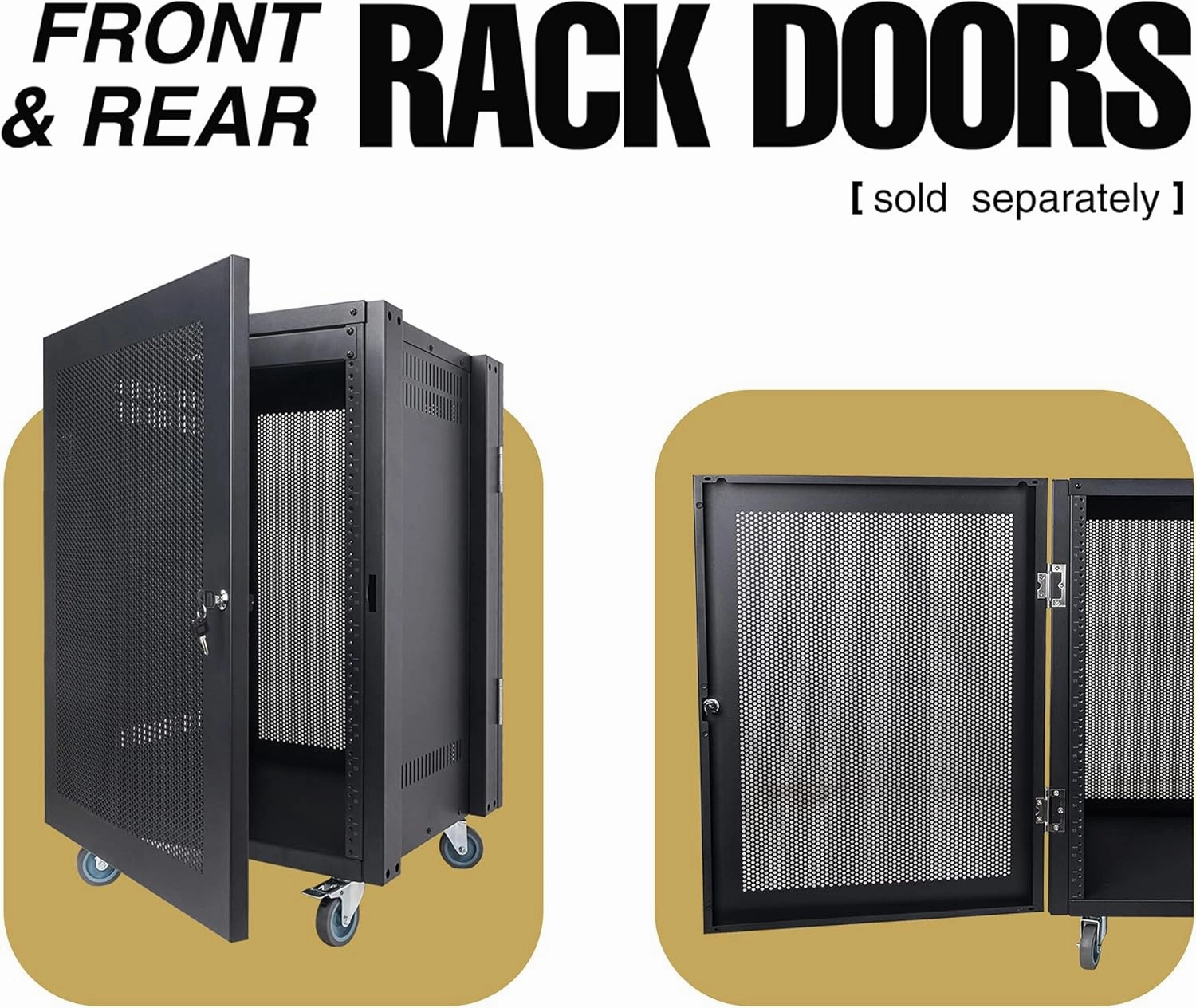 Sound Town 12U Universal Steel Rack, w/ 3" Locking Casters, Vented Side Panels for Audio Video, Server and Network Equipment (STRK-M12U)