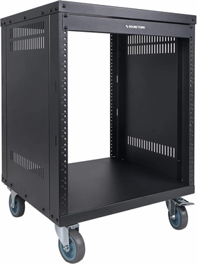 Sound Town 12U Universal Steel Rack, w/ 3" Locking Casters, Vented Side Panels for Audio Video, Server and Network Equipment (STRK-M12U) music server,hi-fi media server,digital audio storage,