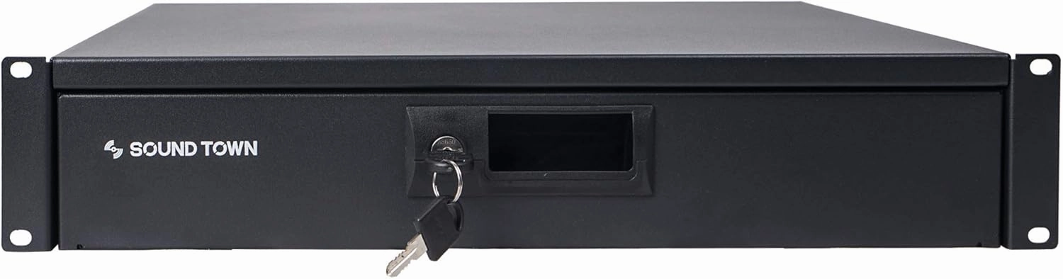 Sound Town 19-inch 2U Locking Rack Drawer, with Protection Foam (STRD-2D)