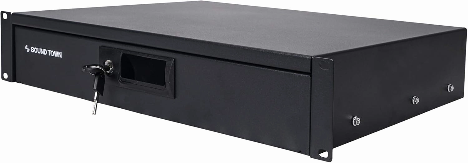 Sound Town 19-inch 2U Locking Rack Drawer, with Protection Foam (STRD-2D)