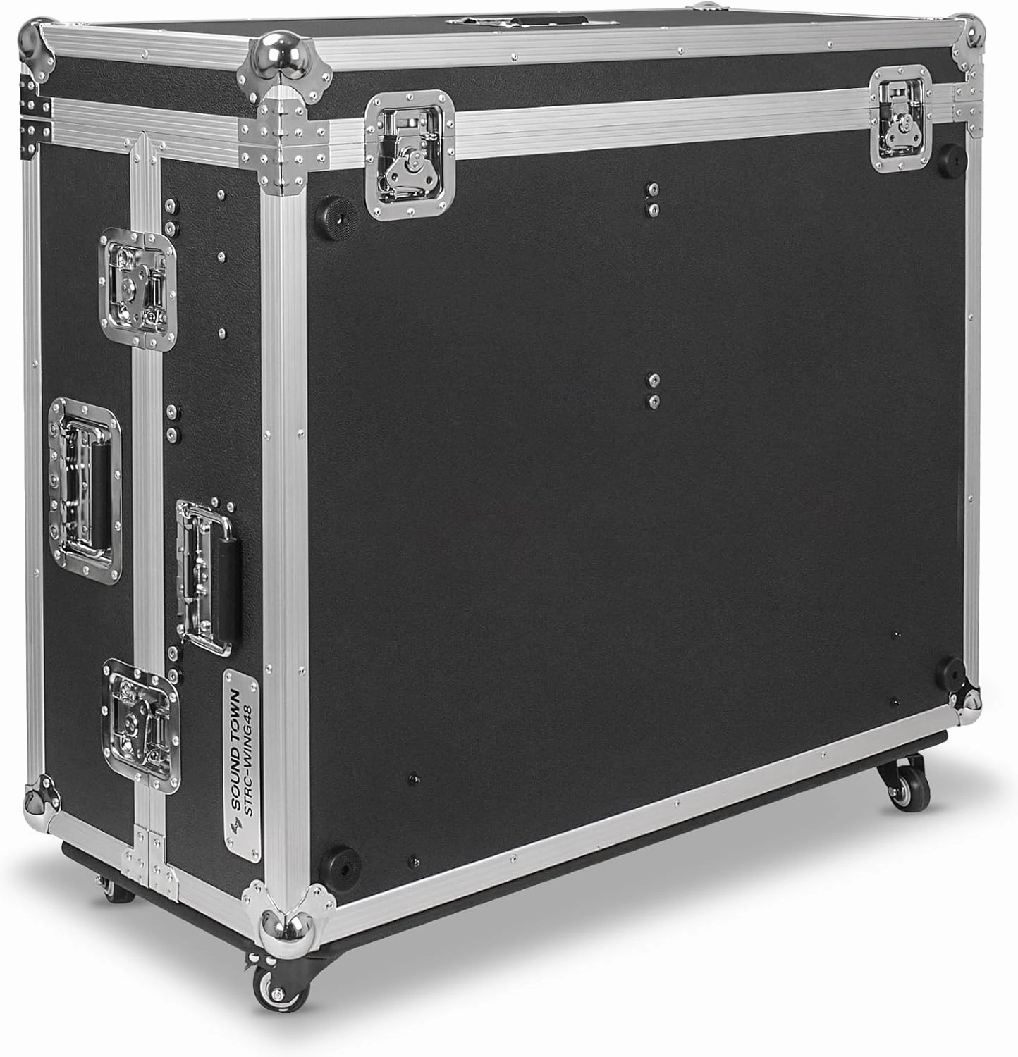 Sound Town ATA Plywood Mixer Case with Interior Foam Protection, Doghouse, 2 Drawers, and Caster Wheels for Behringer WING 48 Mixer Console (STRC-WING48)