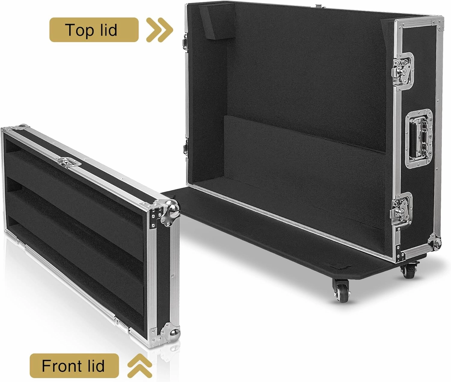 Sound Town ATA Plywood Mixer Case with Interior Foam Protection, Doghouse, 2 Drawers, and Caster Wheels for Behringer WING 48 Mixer Console (STRC-WING48)