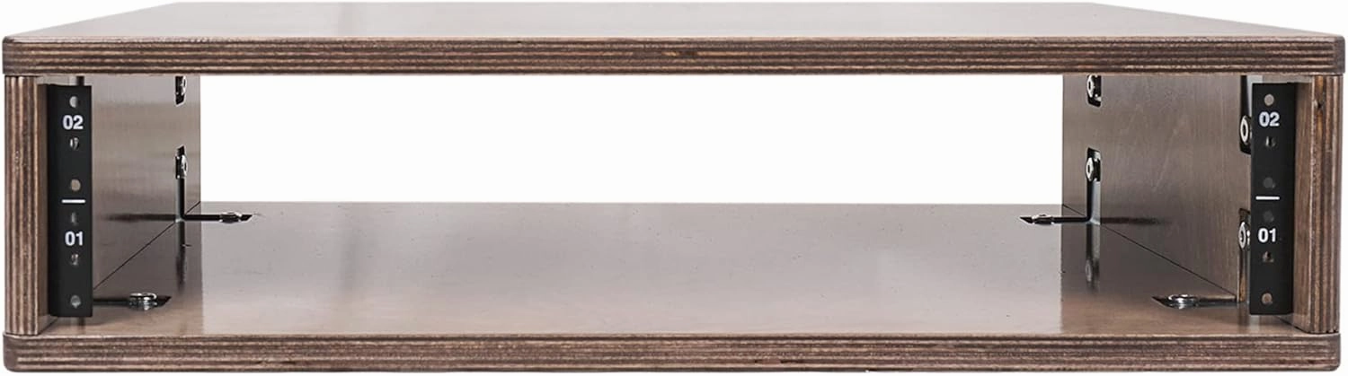 Sound Town DIY 2U Studio Rack with Solid Baltic Birch Plywood, Weathered Brown for Recording Room, Home Studio (SDRK-Y2B)