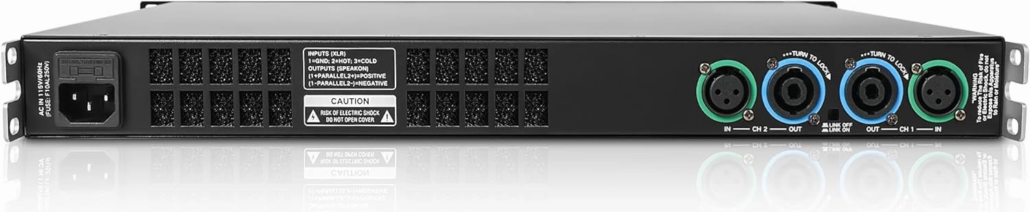 Sound Town Lightweight 1U 2-Channel PA/DJ Power Amplifier, 2 x 1150W at 4-Ohm for Installation, Conference (UPDM-D3)