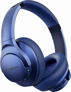 Soundcore Anker Life Q20 Hybrid Active Noise Cancelling Headphones, Wireless Over Ear Bluetooth Headphones, 70H Playtime, Hi-Res Audio, Deep Bass, Memory Foam Ear Cups, Travel, Office, USB-C Charging over-ear headphones,closed back headphones,wireless stud