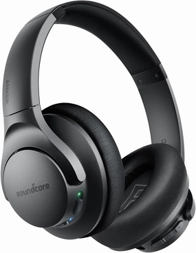 Soundcore Anker Life Q20 Hybrid Active Noise Cancelling Headphones, Wireless Over Ear Bluetooth Headphones, 70H Playtime, Hi-Res Audio, Deep Bass, Memory Foam Ear Cups, Travel, Office, USB-C Charging over-ear headphones,closed back headphones,wireless stud