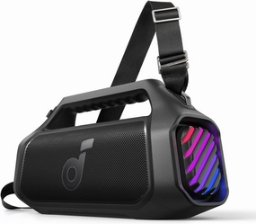 soundcore Boom 2 Plus By Anker, Outdoor Speaker, 140W, 2 2 Channel, BassUp 2.0, 20H Playtime, Fast Charge, IPX7 Waterproof, RGB Lights, Power Bank, Bluetooth 5.3, Portable for Outdoors, Camping, Beach outdoor speakers,weatherproof speakers,patio audio syst