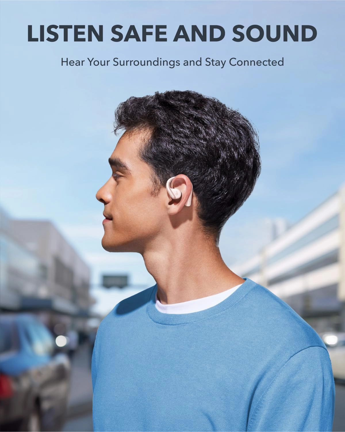 Soundcore by Anker, AeroFit Open-Ear Headphones, Ultra Comfort, Snug Fit, Ergonomic Ear Hook, Balanced Sound, IPX7 Waterproof, 42H Playtime, Bluetooth 5.3, App Control, Clear Calls, Wireless Earbuds
