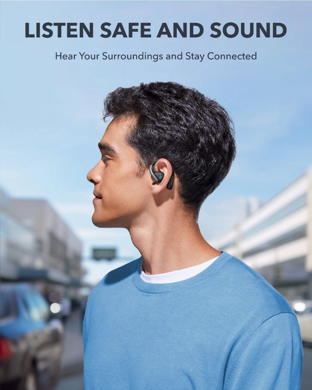 Soundcore by Anker, AeroFit Open-Ear Headphones, Ultra Comfort, Snug Fit, Ergonomic Ear Hook, Balanced Sound, IPX7 Waterproof, 42H Playtime, Bluetooth 5.3, App Control, Clear Calls, Wireless Earbuds