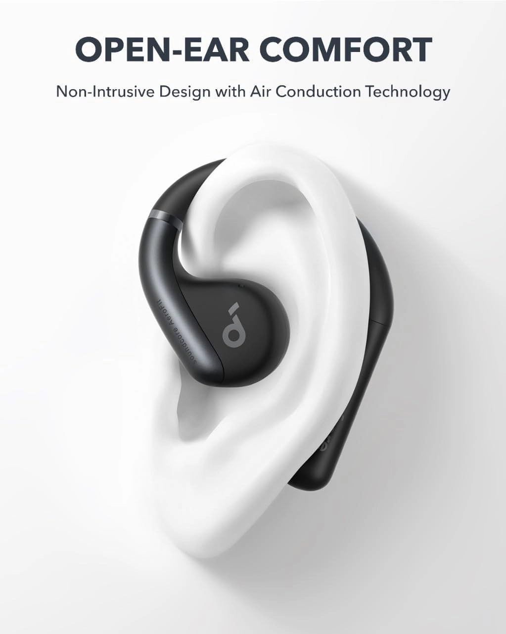 Soundcore by Anker, AeroFit Open-Ear Headphones, Ultra Comfort, Snug Fit, Ergonomic Ear Hook, Balanced Sound, IPX7 Waterproof, 42H Playtime, Bluetooth 5.3, App Control, Clear Calls, Wireless Earbuds