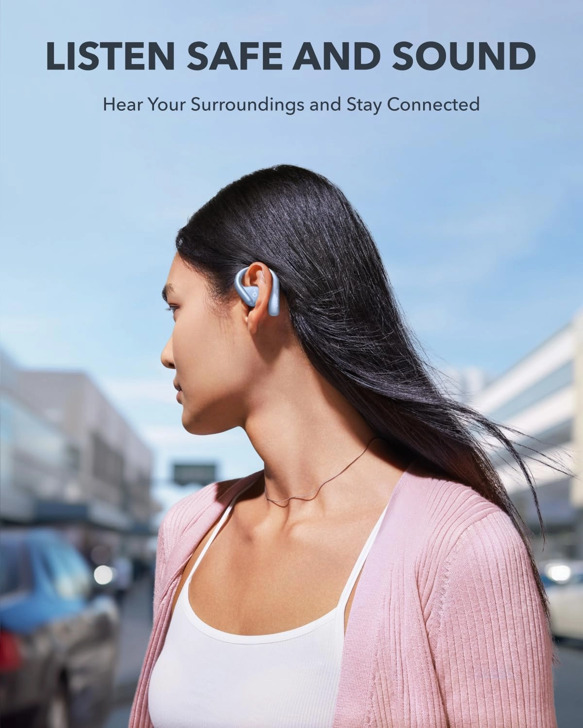 Soundcore by Anker, AeroFit Open-Ear Headphones, Ultra Comfort, Snug Fit, Ergonomic Ear Hook, Balanced Sound, IPX7 Waterproof, 42H Playtime, Bluetooth 5.3, App Control, Clear Calls, Wireless Earbuds