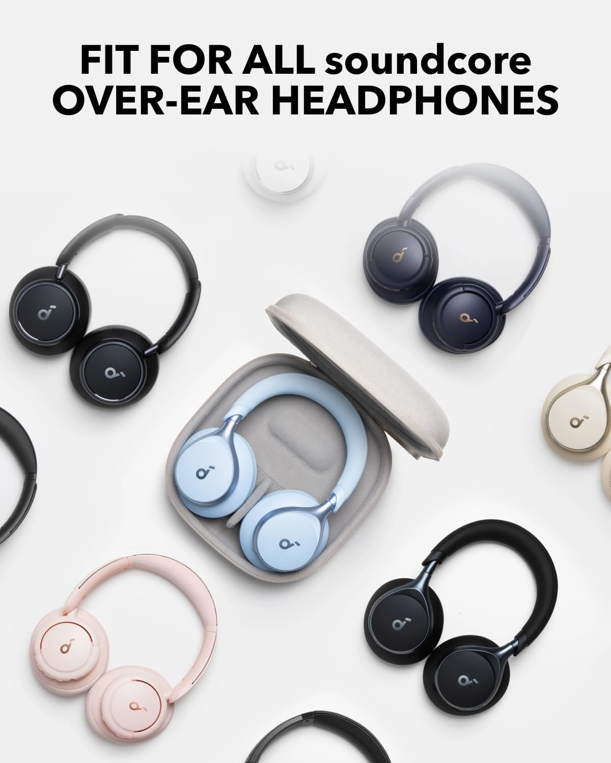 soundcore by Anker, Headphones Case, Compatible with All soundcore Over-Ear Headphones (Stone White)