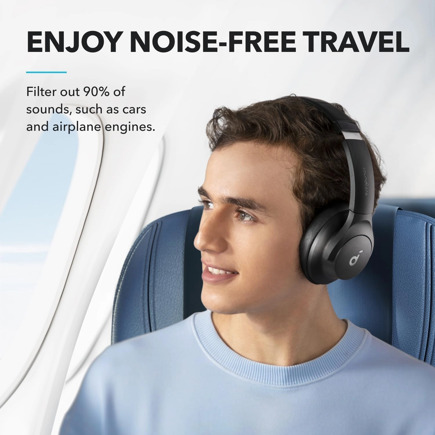 soundcore by Anker Q20i Hybrid Active Noise Cancelling Headphones, Wireless Over-Ear Bluetooth, 40H Long ANC Playtime, Hi-Res Audio, Big Bass, Customize via an App, Transparency Mode (Renewed)