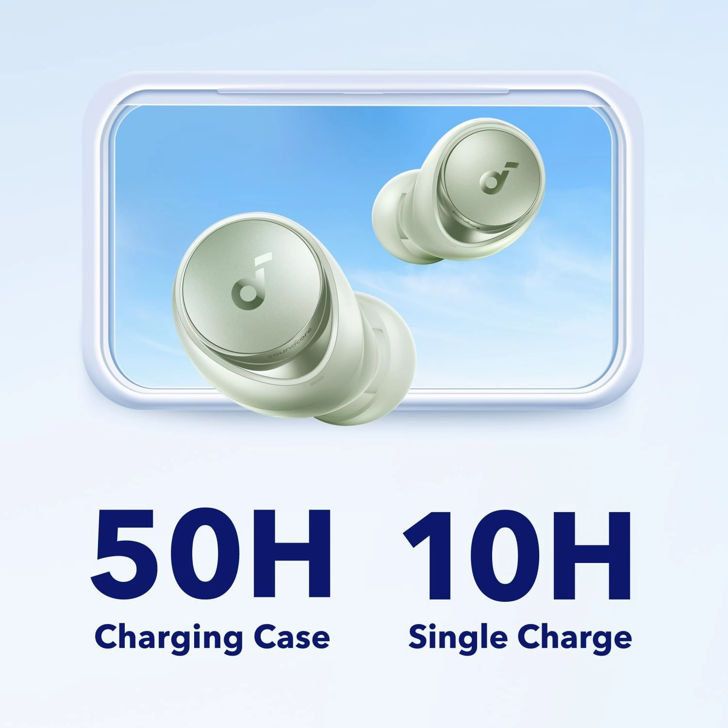 Soundcore by Anker Space A40 Auto-Adjustable Active Noise Cancelling Wireless Earbuds, Reduce Noise by Up to 98%, 50H Playtime, Hi-Res Sound, Comfortable Fit, App Customization, Wireless Charge