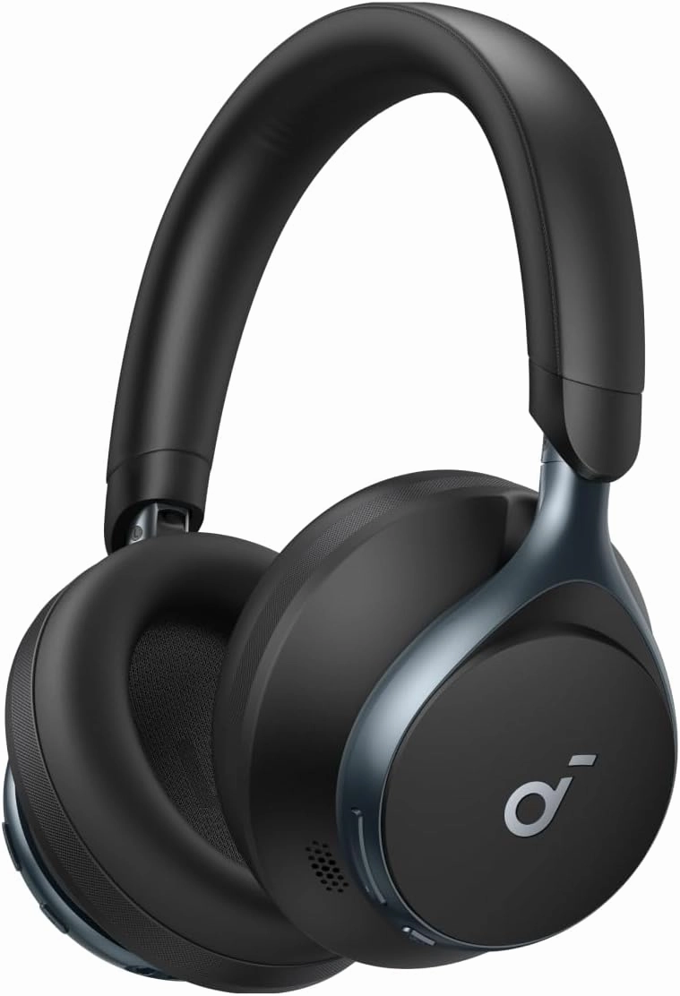 Soundcore by Anker, Space One, Active Noise Cancelling Headphones, 2X Stronger Voice Reduction, 40H ANC Playtime, App Control, LDAC Hi-Res Wireless Audio, Comfortable Fit, Clear Calls, Bluetooth 5.3 over-ear headphones,closed back headphones,wireless studi